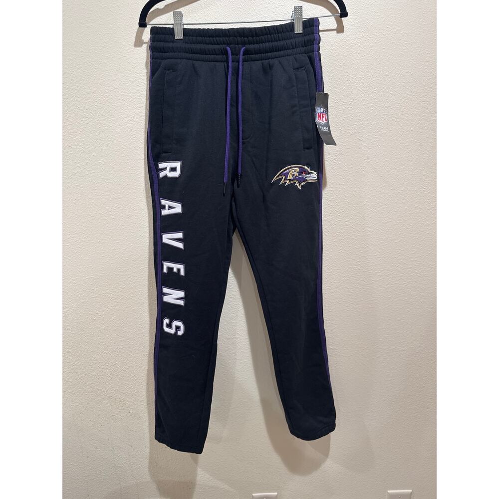 Mens Baltimore Ravens NFL  purple stripe black sweatpant joggers small new
